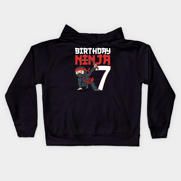 7Th Ninja I'M 7 Bday Best Kids Hoodie by SnugFarm